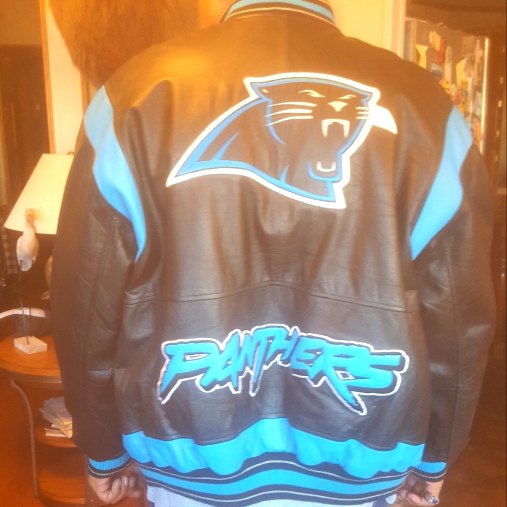 G III Carolina Panthers Leather Bomber